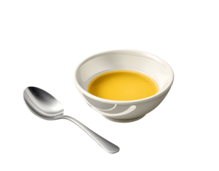 Bowl of soup with spoon