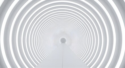 Naklejka premium Bright white tunnel with a futuristic and modern design