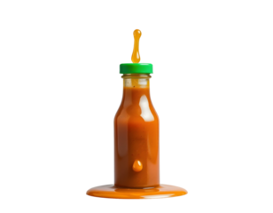 Caramel sauce bottle with a drizzle