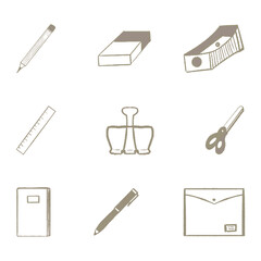 Vector set of office tools
