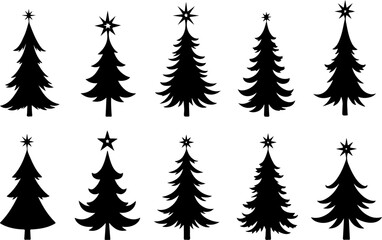 Obraz premium Christmas Tree holiday, pine tree, festive Vector Bundle