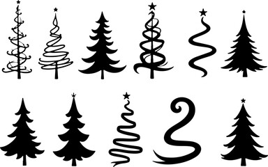Obraz premium Christmas Tree holiday, pine tree, festive Vector Bundle