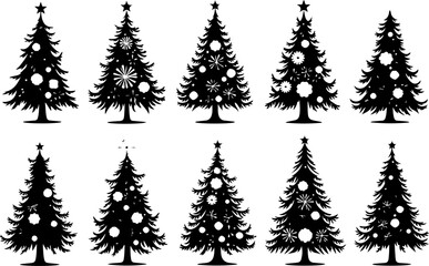Fototapeta premium Christmas Tree holiday, pine tree, festive Vector Bundle