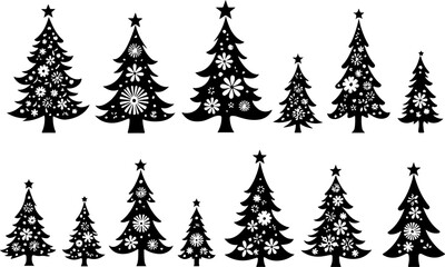 Obraz premium Christmas Tree holiday, pine tree, festive Vector Bundle