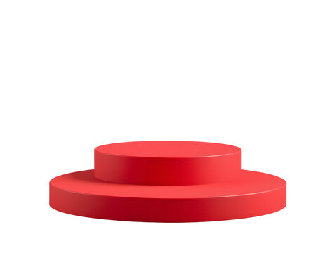 Red 3D Podium for Product Display and Presentation