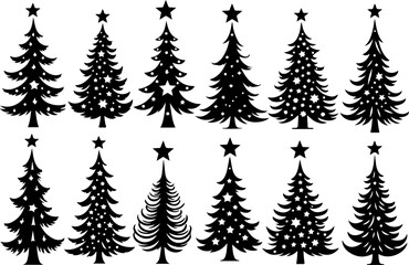 Obraz premium Christmas Tree holiday, pine tree, festive Vector Bundle