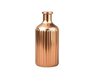 Elegant Copper Vase with Vertical Grooves
