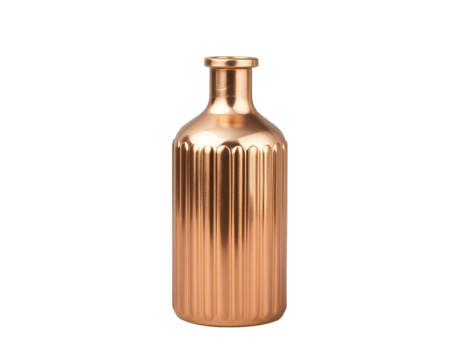 Elegant Copper Vase with Vertical Grooves