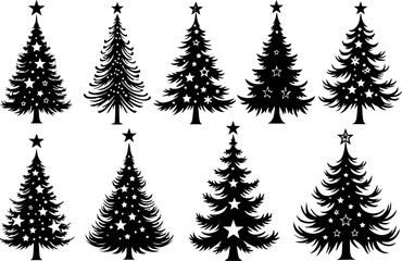 Obraz premium Christmas Tree holiday, pine tree, festive Vector Bundle