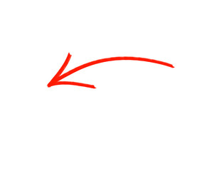 A single red arrow pointing to the left, isolated on a transparent background