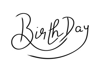 Birthday handwritten calligraphy text isolated on transparent background