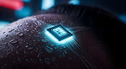 Conceptual illustration of artificial intelligence, with a digital brain processing vast streams of data. A futuristic look at machine learning and neural networks.