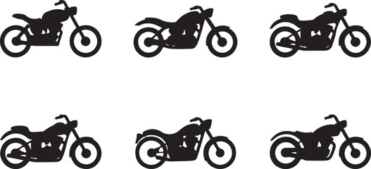 Obraz premium Motorcycle Type and Model Objects icons Set