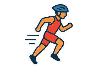 A Vibrant Illustration of a Runner Sporting a Helmet Symbolizing Speed and Agility in Sports
