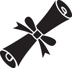 Rolled diploma icon vector