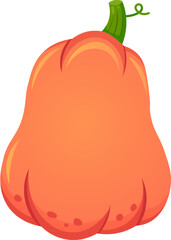 Ripe orange pumpkin with a vibrant green stem representing autumn, celebrating harvest and Halloween festivities, radiating warmth and a cheerful, festive spirit