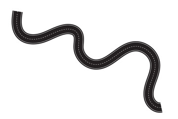 Top view on road map. Curve highway roadway. Vector infographic