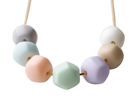 Pastel beaded necklace, soft colors
