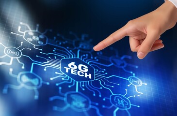 6G Network high-speed mobile Internet, new generation networks. Networking concept