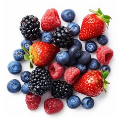 Fototapeta premium Assorted berries in a vibrant cluster