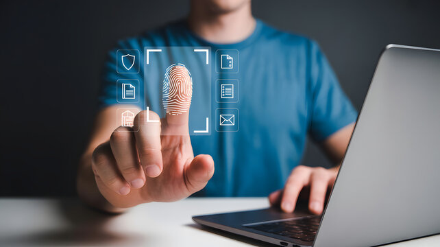 Fingerprint authentication for secure digital access and data protection concept