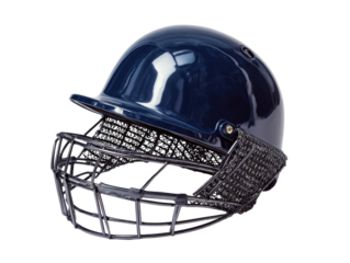 Dark blue cricket helmet with face guard