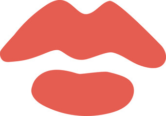 Slightly open red lips convey deep emotion against a clean white background, crafting a minimalist and suggestive design that captures beauty and sensuality