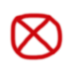 Obraz premium Illustration of a red cross mark inside a circle, indicating error, cancellation, or a negative response, isolated on transparent background