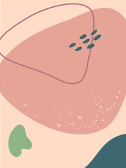 Pastel colors and curved lines create a soothing and contemporary aesthetic, suitable for various design projects seeking a touch of modern art