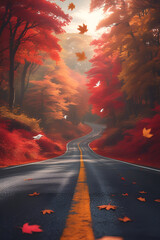 road in the evening