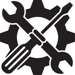 Tools vector wrench icon. Spanner logo design element. Key tool isolated on white background