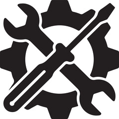 Tools vector wrench icon. Spanner logo design element. Key tool isolated on white background