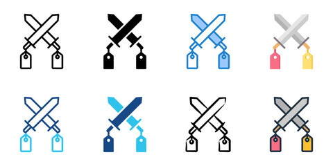 Price war icon set multiple style collection 
