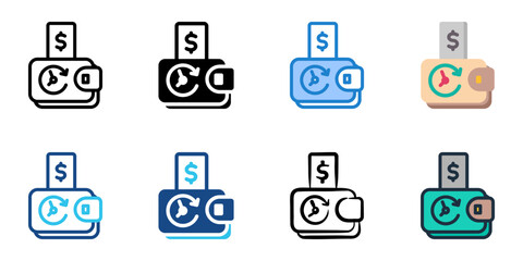 Buy now pay later icon set multiple style collection 
