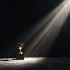 Golden trophy under spotlight (1)