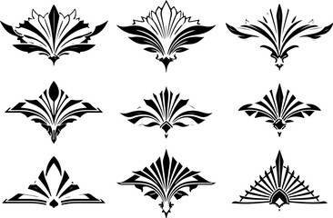 Geometric Floral Ornament Set Vector Bundle