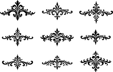 Obraz premium Elegant Ornamental Flourish & Swirl Vector Set