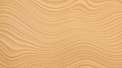 Wavy light wood grain texture background. Abstract illustration of a smooth tan surface with flowing curved lines for design.