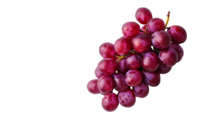 Bunch of fresh red grapes isolated on transparent background