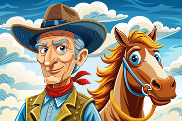 cowboy rodeo roper toy with horse, showcasing classic Western charm. nostalgic designs, collectors, wild west themes, and children’s retro toy illustrations