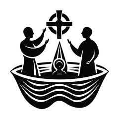 Cruz Bautismo con Simbolo Trinitario