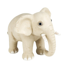 Fototapeta premium Plastic elephant figurine isolated on white background with clipping path.