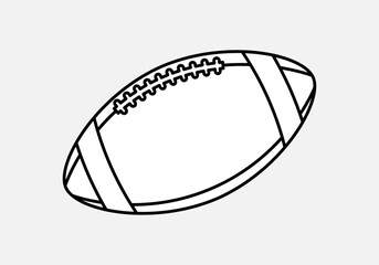 Icono negro de pelota de fútbol americano o rugby