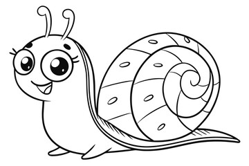 Cute cartoon animal, cute zoo pictures, coloring book pages for kids. Isolated line art on a white background