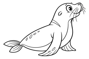 Cute cartoon animal, cute zoo pictures, coloring book pages for kids. Isolated line art on a white background