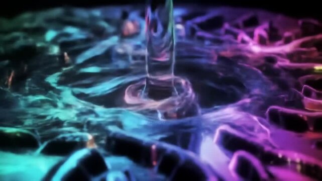 Abstract glowing 3D-render holographic oil surface with vibrant iridescent colors, fluid textures, and luminous reflections, creating a mesmerizing futuristic background.
