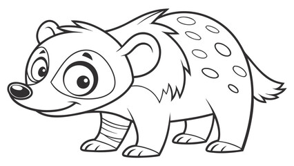Obraz premium Cute cartoon animal, cute zoo pictures, coloring book pages for kids. Isolated line art on a white background