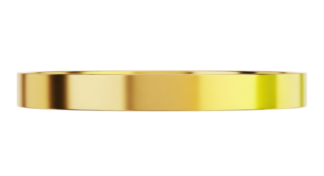 Sleek horizontal band with a smooth golden yellow gradient and polished sheen, centered on a pristine transparent background with no shadows, ideal for graphic design and titling, concept of modern