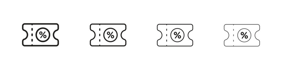 Voucher icon outline vector pack. Best for web, mobile, ui