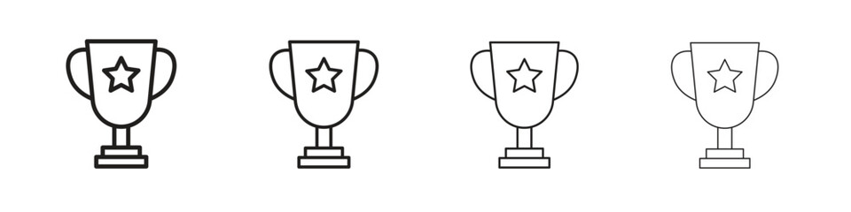 Trophy icon outline vector pack. Best for web, mobile, ui